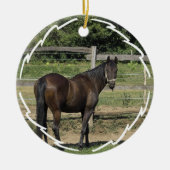 Dark Bay Thoroughbred Horse Ornament (Voorkant)