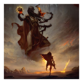 Dark Beast vs. Warrior Foto Afdruk