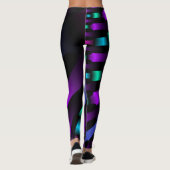Dark beautiful colors neon glowing Ribbon Stripes Leggings (Achterkant)