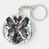 Dark Beauty Gothic Aziatische Fairy Tattoos & Zwee Sleutelhanger (Achterkant)