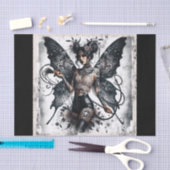 Dark Beauty Gothic Aziatische Fairy Tattoos & Zwee Tissuepapier (Craft)