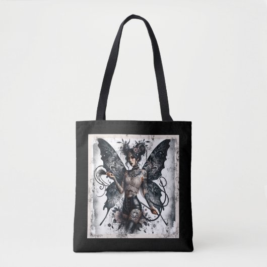 Dark Beauty Gothic Aziatische Fairy Tattoos & Zwee Tote Bag (Voorkant)