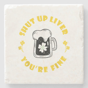 Dark Beer Drink Saint Patricks Hou de lever dicht Stenen Onderzetter