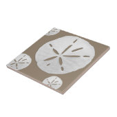 Dark Beige & White Tropical Beach Sand Dollar Tegeltje (Zijkant)
