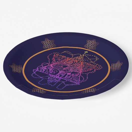 Dark Berry Rainbow Joodse Ster Papieren Bordje (Gekanteld)