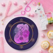 Dark Berry Wine Pascha Seder Bord Papier Borden (Feest)