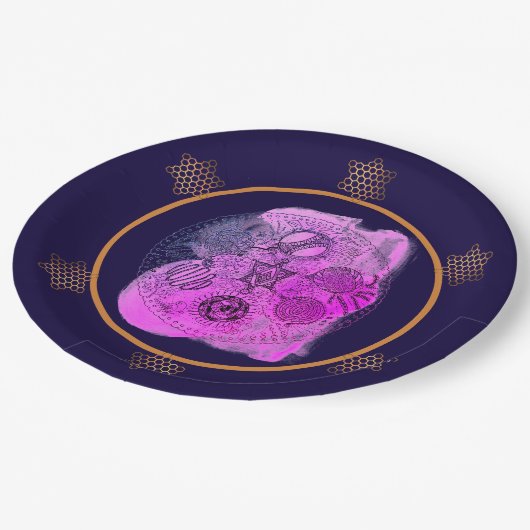 Dark Berry Wine Pascha Seder Bord Papier Borden (Gekanteld)