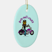 Dark Biker Girl Keramisch Ornament (Rechts)