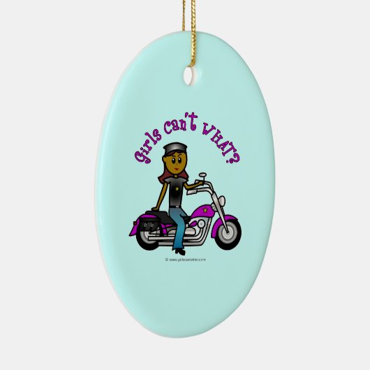 Dark Biker Girl Keramisch Ornament (Rechts)