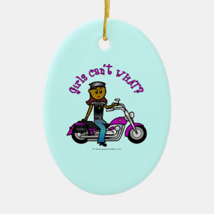 Dark Biker Girl Keramisch Ornament