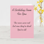 Dark Birthday Poem Kaart (Gele Bloem)