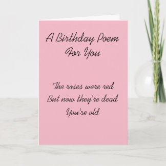 Dark Birthday Poem Kaart