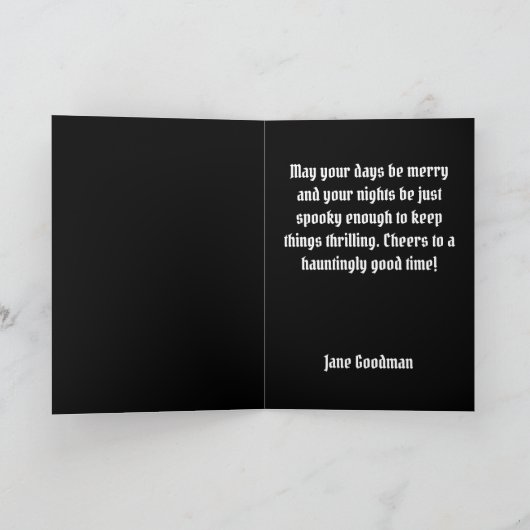 Dark Black Cat Design voor Halloween, Gothic & Occ Kaart (Binnen)