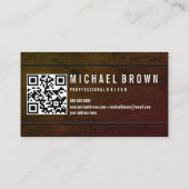 Dark Black Driver Minimalist Bold Moderne QR-code Visitekaartje (Achterkant)