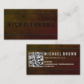 Dark Black Driver Minimalist Bold Moderne QR-code Visitekaartje (Voorkant / Achterkant)