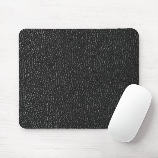 Dark Black Leather Texture Design Office Muismat (Met muis)