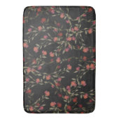 Dark Black Moody Floral Badmat (Voorkant Verticaal)