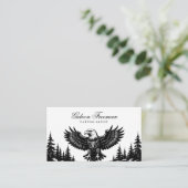 Dark Black & White Eagle Tattoo Artiest Visitekaartje (Staand voorkant)