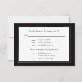 Dark Black White Gold Script Menu Selectie RSVP (Voorkant)