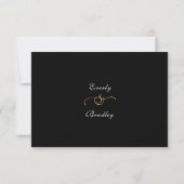 Dark Black White Gold Script Menu Selectie RSVP (Achterkant)