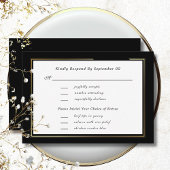 Dark Black White Gold Script Menu Selectie RSVP