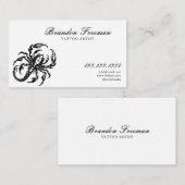 Dark Black & White Scorpion Tattoo Artiest Visitekaartje (Voorkant / Achterkant)