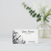 Dark Black & White Sword Tattoo Artiest Visitekaartje (Staand voorkant)