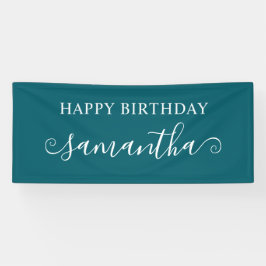 Dark Blauwgroen Happy Birthday Short Curly Swash N Spandoek