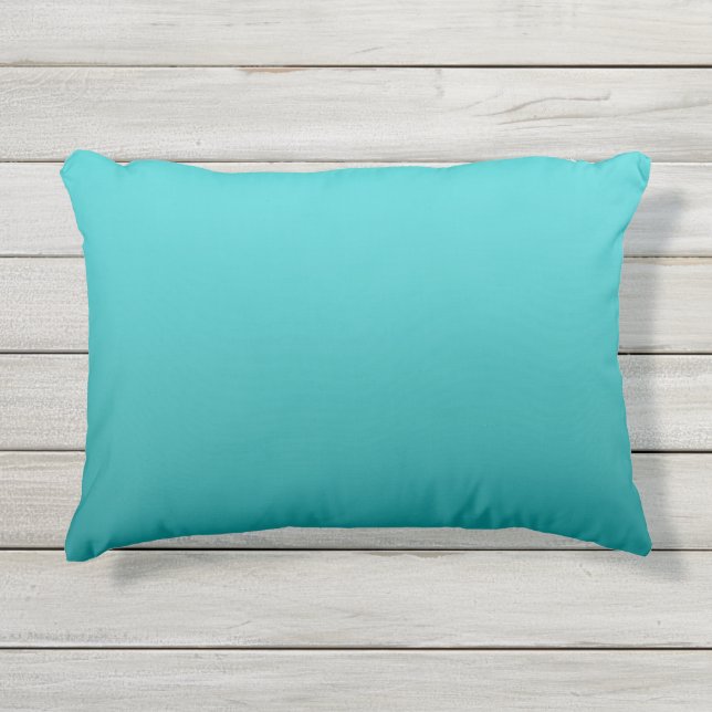 Dark Blauwgroen Ombre Outdoor Pillow Buitenkussen (Voorkant)