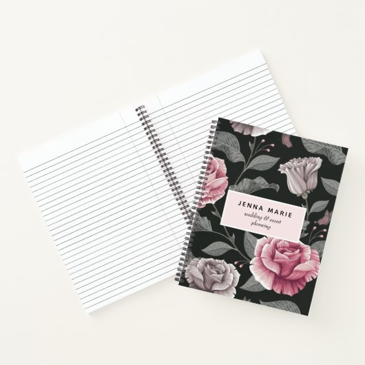 Dark  Bloemen Business Notitieboek (Binnen)