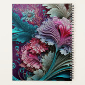 Dark Bloom Blauwgroen Paarse Waterverf Floral Planner (Achterkant)