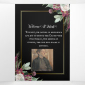 Dark Bloom Croning Ceremony-programma Drieluik Uitnodiging (Binnenkant midden)