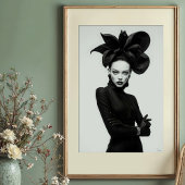 Dark Bloom: Sculptural Monochrome Mode Poster