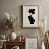 Dark Bloom: Sculpturale monochrome mode Poster