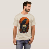 Dark Bloom Skull & Rozen Graphic T-Shirt – Gotisch (Voorkant volledig)
