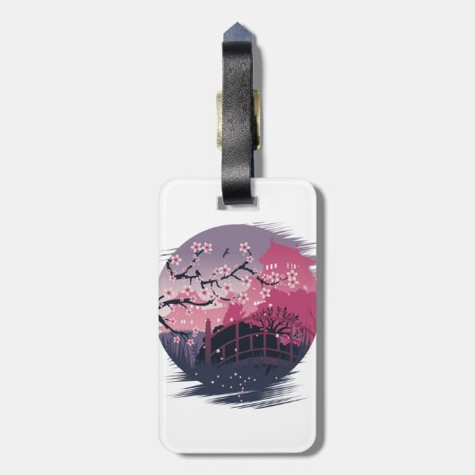 Dark Blossom Bagagelabel (Achterkant verticaal)