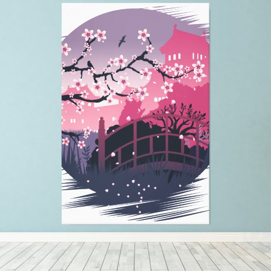 Dark Blossom Canvas Afdruk (Insitu (Houten vloer))