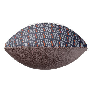 Dark Blue and Red Geometric Triangles Pattern American Football