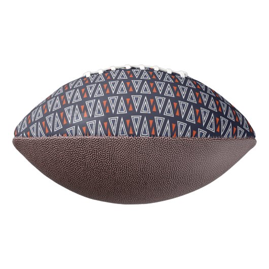 Dark Blue and Red Geometric Triangles Pattern American Football (Gedraaid 90)