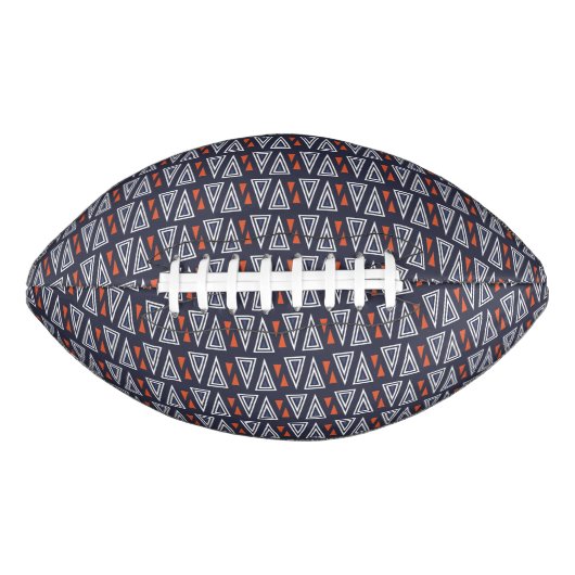 Dark Blue and Red Geometric Triangles Pattern American Football (Voorkant)