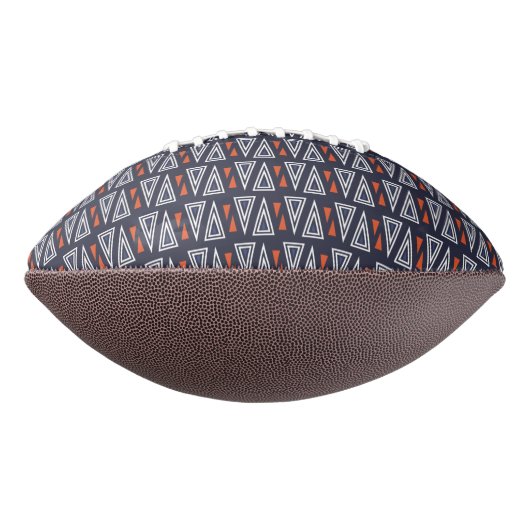 Dark Blue and Red Geometric Triangles Pattern American Football (Gedraaid 270)