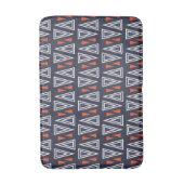 Dark Blue and Red Geometric Triangles Pattern Badmat (Voorkant Verticaal)