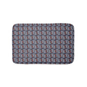 Dark Blue and Red Geometric Triangles Pattern Badmat (Voorkant)