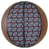 Dark Blue and Red Geometric Triangles Pattern Basketbal (Verticaal)