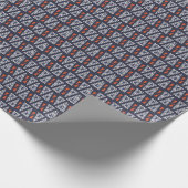 Dark Blue and Red Geometric Triangles Pattern Cadeaupapier (Hoek)