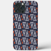 Dark Blue and Red Geometric Triangles Pattern Case-Mate iPhone Case (Achterkant)