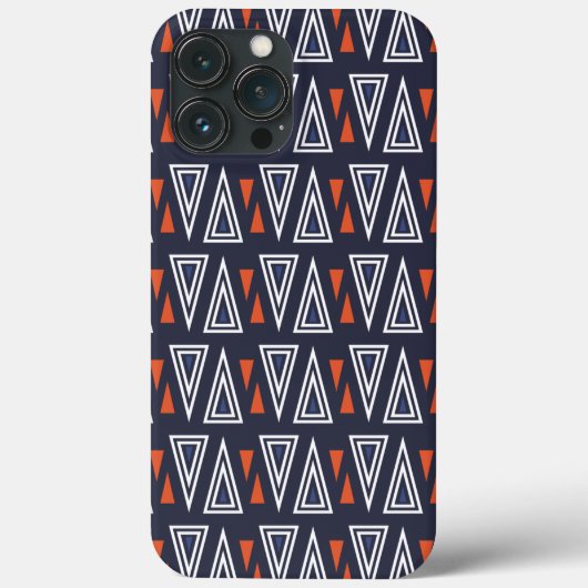 Dark Blue and Red Geometric Triangles Pattern Case-Mate iPhone Case (Achterkant)