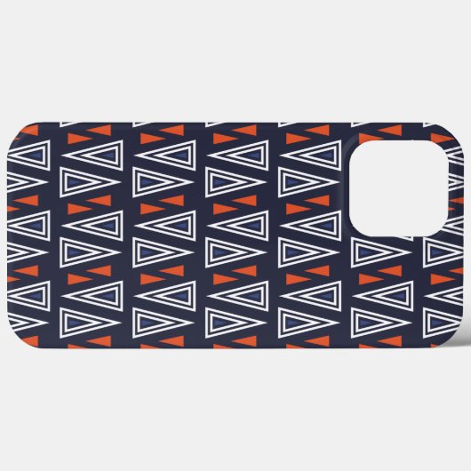 Dark Blue and Red Geometric Triangles Pattern Case-Mate iPhone Case (Achterkant (horizontaal))