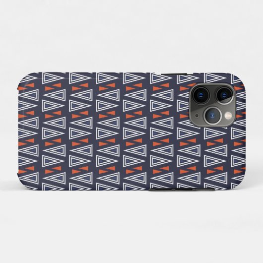 Dark Blue and Red Geometric Triangles Pattern Case-Mate iPhone Case (Achterkant (horizontaal))