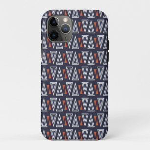 Dark Blue and Red Geometric Triangles Pattern Case-Mate iPhone Case